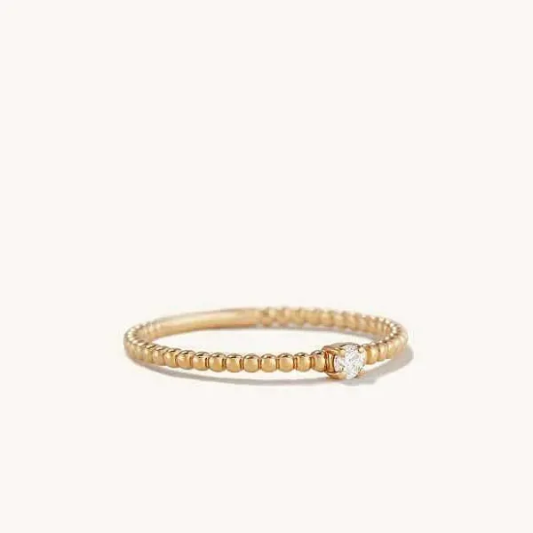 Rings<Mejuri Diamond Beaded Ring
