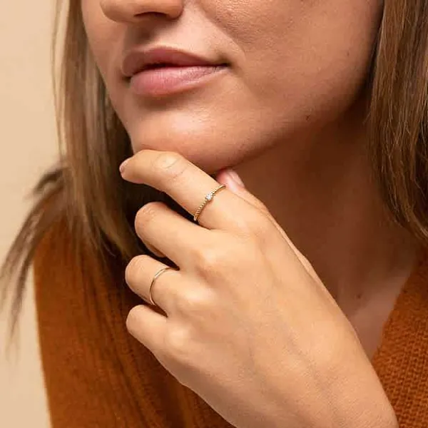 Rings<Mejuri Diamond Beaded Ring