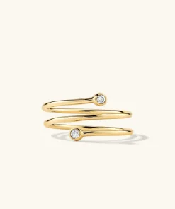 Rings<Mejuri Diamond Coil Ring