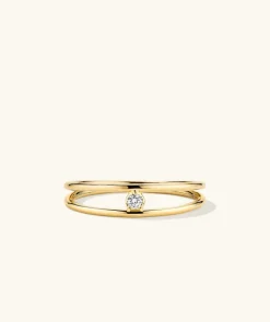 Rings<Mejuri Diamond Double Stacker Ring