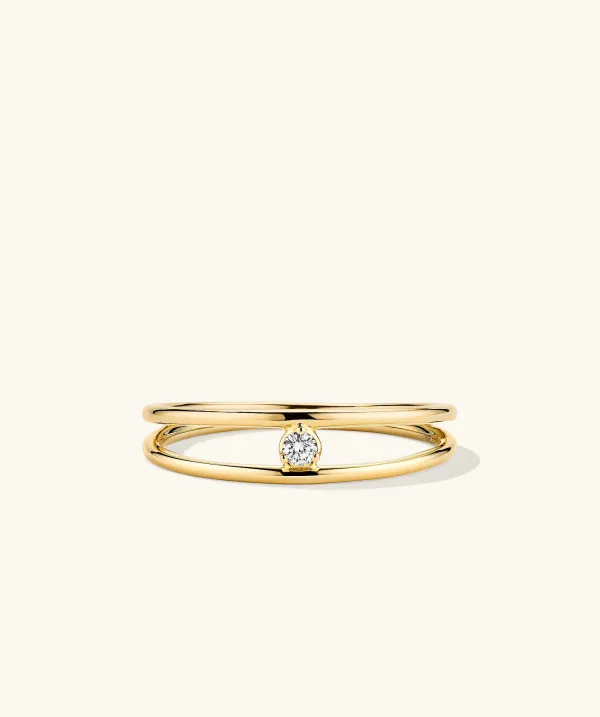 Rings<Mejuri Diamond Double Stacker Ring