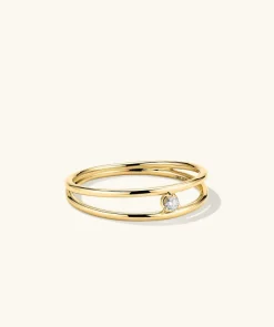 Rings<Mejuri Diamond Double Stacker Ring