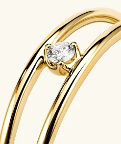 Rings<Mejuri Diamond Double Stacker Ring