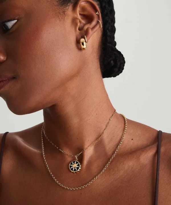 Necklaces<Mejuri Energy: Sun Pav Diamond Coin Charm Pendant