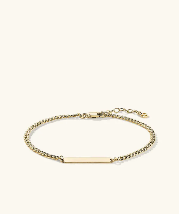 Bracelets<Mejuri Engravable Bar Curb Chain Bracelet