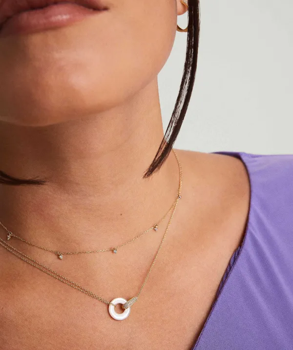 Necklaces<Mejuri Linked Pav Diamond Pearl Necklace