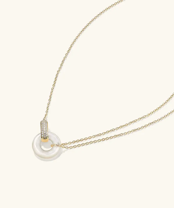 Necklaces<Mejuri Linked Pav Diamond Pearl Necklace