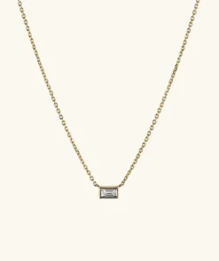 Necklaces<Mejuri Mini Baguette Diamond Necklace