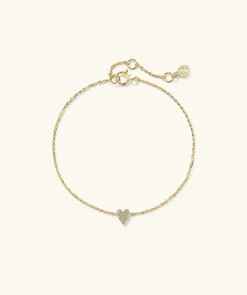 Bracelets<Mejuri Mini Heart Pav Diamond Bracelet