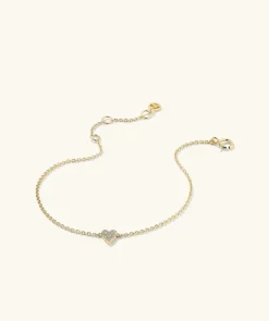 Bracelets<Mejuri Mini Heart Pav Diamond Bracelet