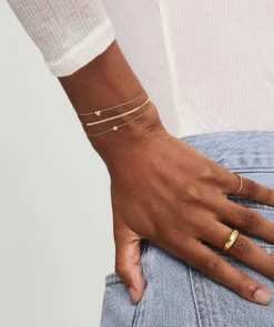 Bracelets<Mejuri Mini Heart Pav Diamond Bracelet