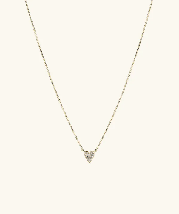 Necklaces<Mejuri Mini Heart Pav Diamond Necklace