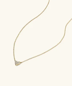 Necklaces<Mejuri Mini Heart Pav Diamond Necklace