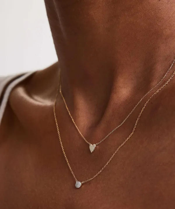 Necklaces<Mejuri Mini Heart Pav Diamond Necklace