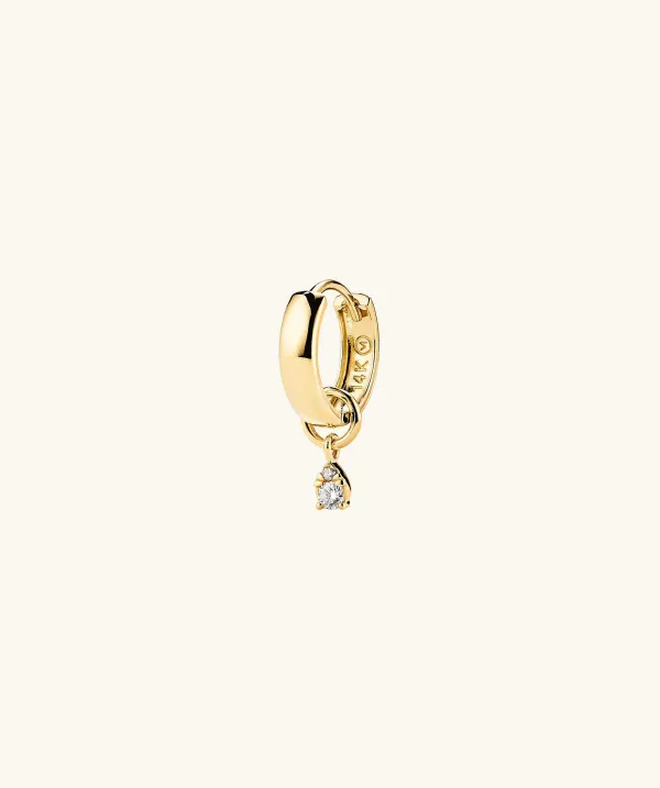 Earrings<Mejuri Mini Pear Diamond Hoop Charm
