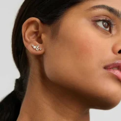 Earrings<Mejuri Mini Pearl Topaz Climber Studs