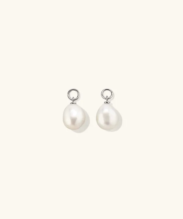 Earrings<Mejuri Organic Pearl Hoop Charms