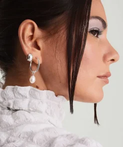 Earrings<Mejuri Organic Pearl Hoop Charms
