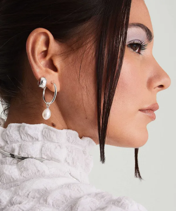 Earrings<Mejuri Organic Pearl Hoop Charms