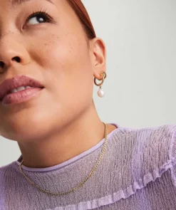 Earrings<Mejuri Organic Pearl Hoop Charms