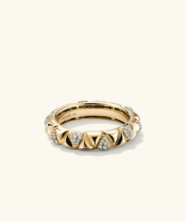 Rings<Mejuri Patra Pav Diamond Ring
