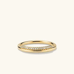 Rings<Mejuri Pav Diamond Bar Stacker Ring