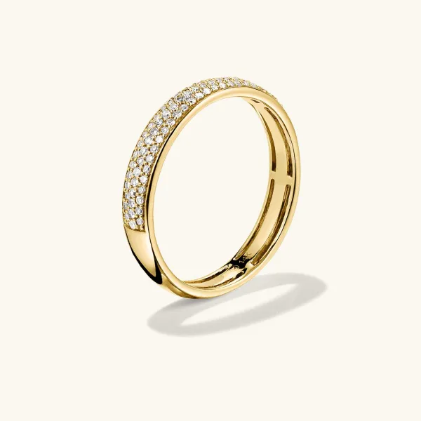 Rings<Mejuri Pav Diamond Bold Half Eternity Ring