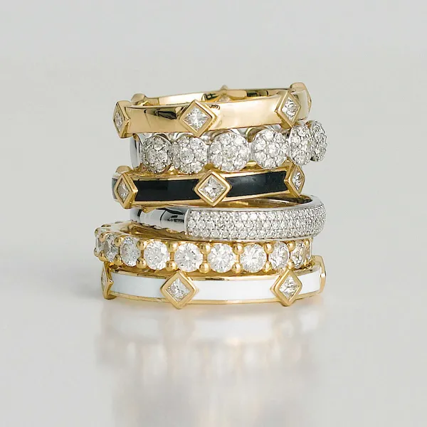 Rings<Mejuri Pav Diamond Bold Half Eternity Ring