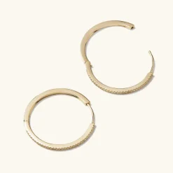 Earrings<Mejuri Pav Diamond Large Hoops