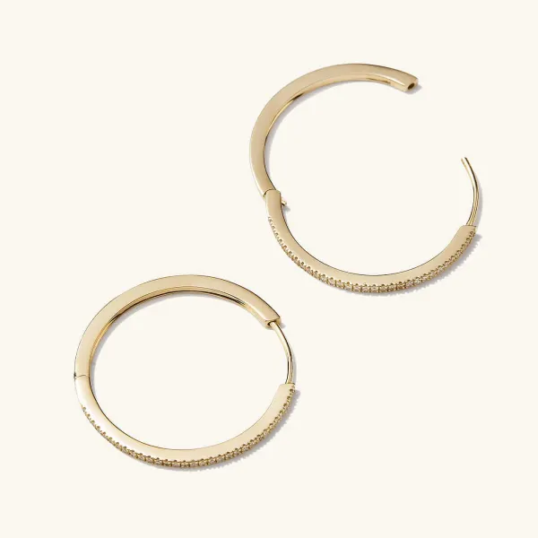 Earrings<Mejuri Pav Diamond Large Hoops