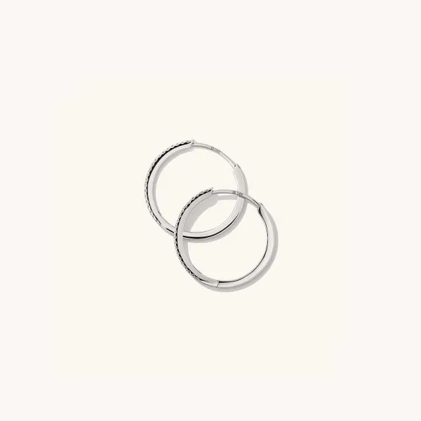 Earrings<Mejuri Pav Diamond Medium Hoops