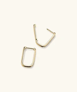 Earrings<Mejuri Pav Diamond Medium U Hoops