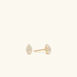 Earrings<Mejuri Pav Diamond Pear Studs