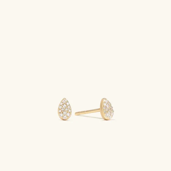 Earrings<Mejuri Pav Diamond Pear Studs