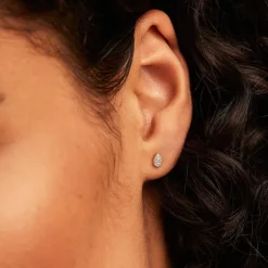 Earrings<Mejuri Pav Diamond Pear Studs