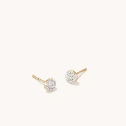 Earrings<Mejuri Pav Diamond Round Studs