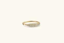 Rings<Mejuri Pav Diamond Slim Signet
