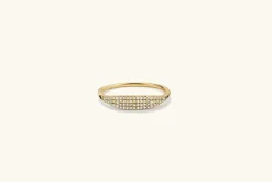 Rings<Mejuri Pav Diamond Slim Signet