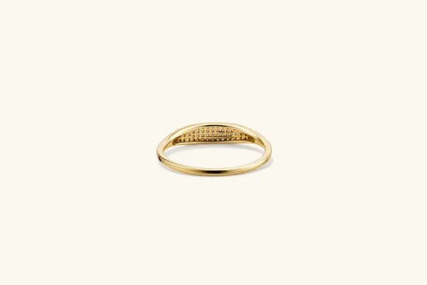 Rings<Mejuri Pav Diamond Slim Signet