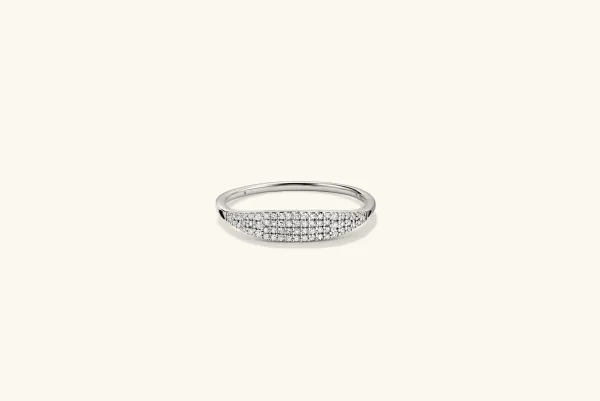 Rings<Mejuri Pav Diamond Slim Signet