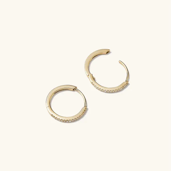 Earrings<Mejuri Pav Diamond Small Hoops