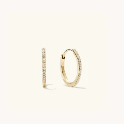 Earrings<Mejuri Pav Diamond Small Hoops