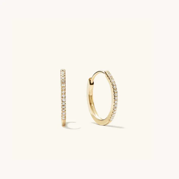 Earrings<Mejuri Pav Diamond Small Hoops