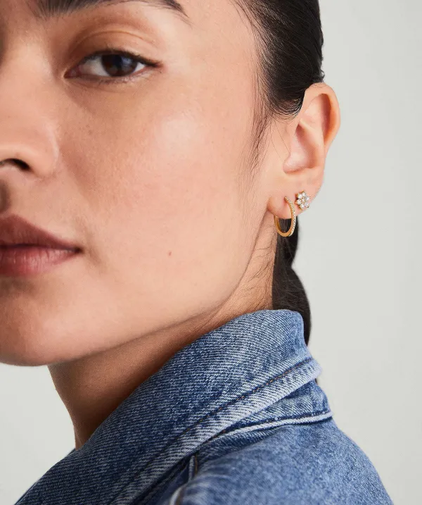 Earrings<Mejuri Pav Diamond Small Hoops