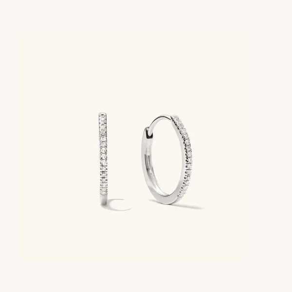 Earrings<Mejuri Pav Diamond Small Hoops