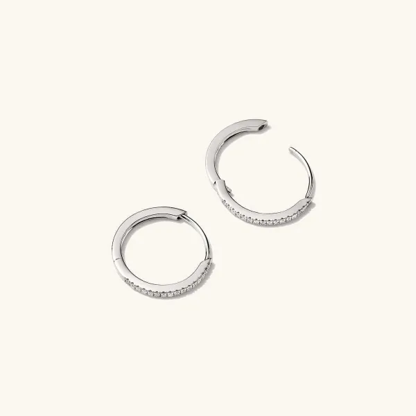 Earrings<Mejuri Pav Diamond Small Hoops