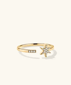 Rings<Mejuri Pav Diamond Star Open Ring
