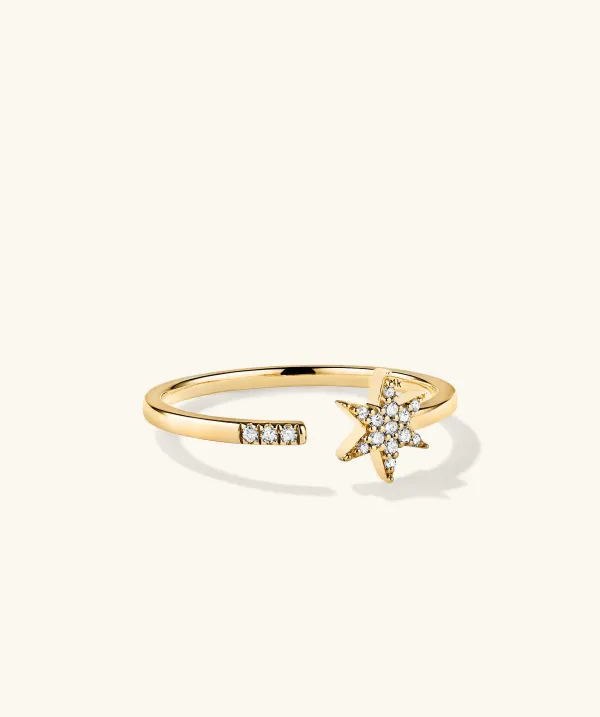 Rings<Mejuri Pav Diamond Star Open Ring