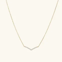 Necklaces<Mejuri Pav Diamond Wishbone Necklace