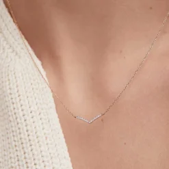Necklaces<Mejuri Pav Diamond Wishbone Necklace